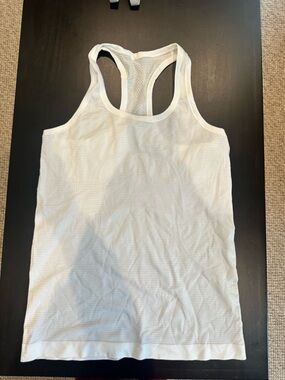 Lululemon White Racerback Athletic Tank Top